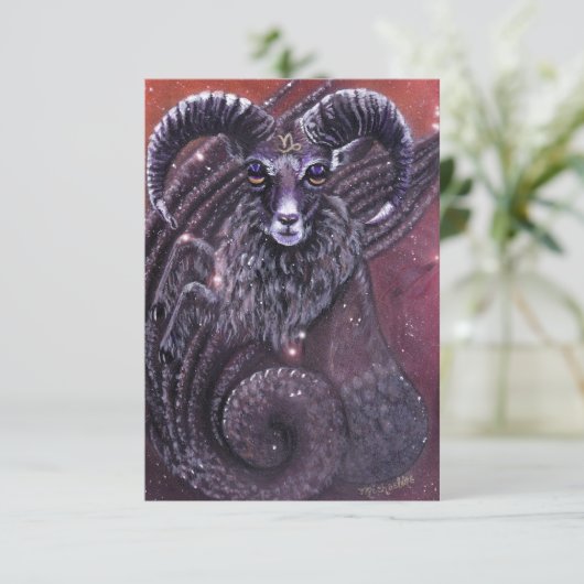 Capricorn Zodiac Birthday Uitnodiging (Staand voorkant)