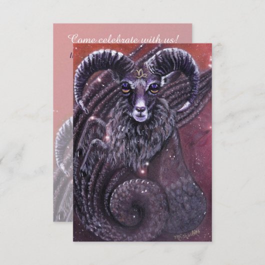 Capricorn Zodiac Birthday Uitnodiging (Voorkant / Achterkant)