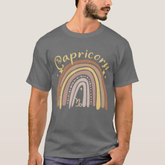 Capricorn Zodiac Bohemian Boho Rainbow 70s Vintage T-shirt
