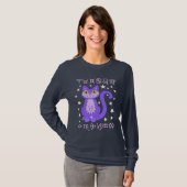 Capricorn Zodiac Cat Paars Kat Horoscope Shirt (Voorkant volledig)