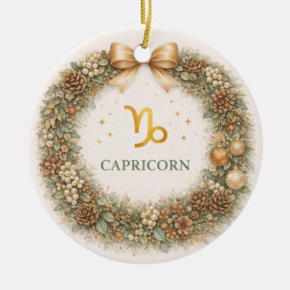 Capricorn Zodiac Christmas Ornament – Elegant Wint