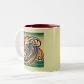 Capricorn Zodiac Coffee Mok Retro Style (Voorkant links)