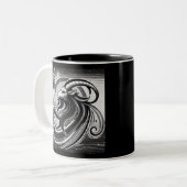 Capricorn Zodiac Coffee Mok Zwart-wit (Voorkant links)