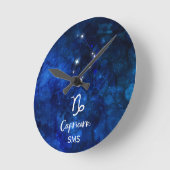 Capricorn Zodiac Constellation Galaxy Sky Monogram Ronde Klok (Hoek)