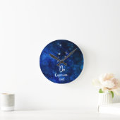 Capricorn Zodiac Constellation Galaxy Sky Monogram Ronde Klok (Huis)