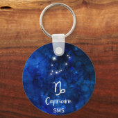 Capricorn Zodiac Constellation Galaxy Sky Monogram Sleutelhanger (Voorkant)