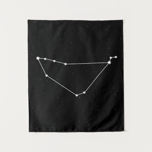 Capricorn Zodiac Constellation Modern Black & Whit Wandkleed (Voorkant)