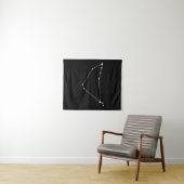Capricorn Zodiac Constellation Modern Black & Whit Wandkleed (In Situ (horizontaal))