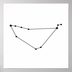 Capricorn Zodiac Constellation Modern Minimum Poster