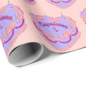 Capricorn Zodiac Coquette Hart Verjaardagstaart Cadeaupapier (Rol Hoek)