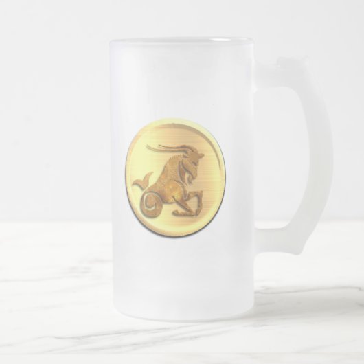 Capricorn Zodiac Frosted Beer Mok (Rechts)