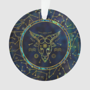 Capricorn Zodiac Gold Abalone op constellatie Ornament