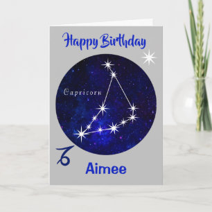 Capricorn Zodiac Horoscope Birthday Kaart