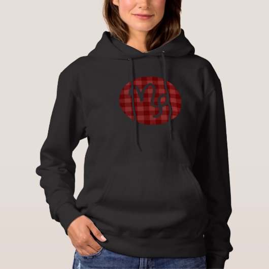Capricorn Zodiac Horoscope Sign Red Flannel Plaid  Hoodie (Voorkant)
