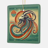 Capricorn Zodiac Kerstversiering Keramisch Ornament (Links)