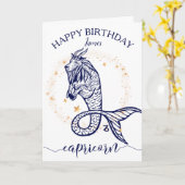 Capricorn Zodiac Monochrome Verjaardag Kaart (Gele Bloem)