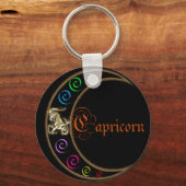 Capricorn Zodiac Moon Sleutelhanger (Voorkant)