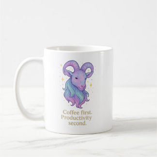 Capricorn Zodiac Mug – Coffee First, Productivity  Koffiemok