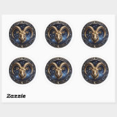 Capricorn Zodiac Sea Goat Ronde Sticker (Vel)