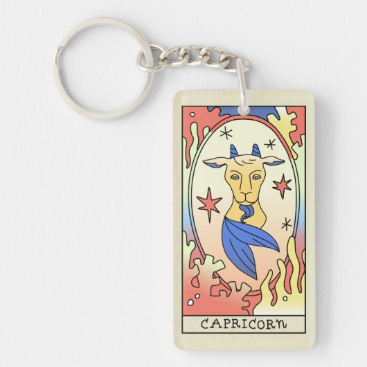 Capricorn Zodiac Sign Abstract Art  Sleutelhanger (Voorkant)