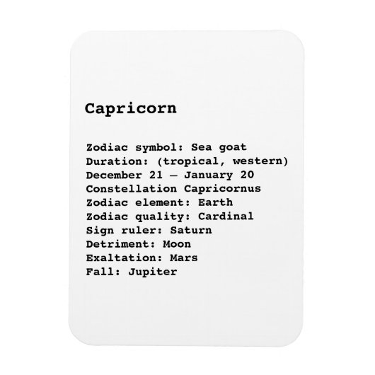 Capricorn Zodiac Sign Astrologie Magneet (Verticaal)