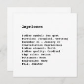 Capricorn Zodiac Sign Astrologie verjaardagskaart (Voorkant / Achterkant)