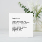 Capricorn Zodiac Sign Astrologie verjaardagskaart (Staand voorkant)