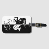 Capricorn Zodiac Sign Black & White Bagagelabel (Voorkant (horizontaal))