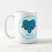 Capricorn zodiac sign Blue Ram Koffiemok (Links)