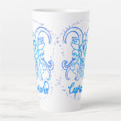 Capricorn zodiac sign bright light blue glitter latte mok (Voorkant)