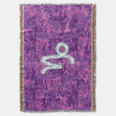 Capricorn Zodiac Sign Fuchsia Digital Camouflage Deken (Voorkant Verticaal)