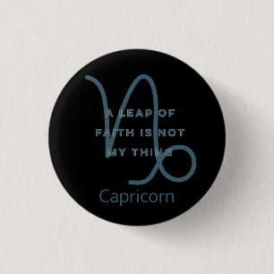 Capricorn Zodiac Sign Fun Quote Blue Birthday Ronde Button 3,2 Cm