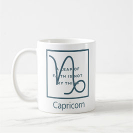 Capricorn Zodiac Sign Fun Quote Elegant Blue Text Koffiemok