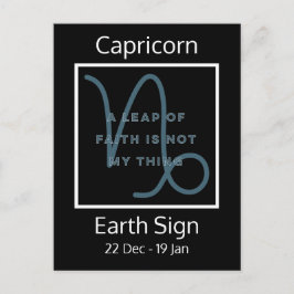 Capricorn Zodiac Sign Fun Quote in Blue and White Briefkaart