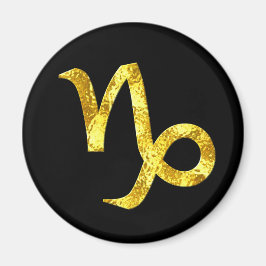 Capricorn Zodiac Sign Hammered Gold Kijk naar zwar Magneet