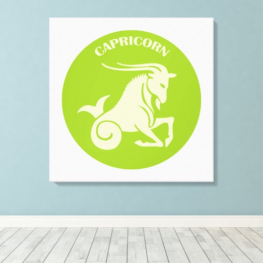 Capricorn, Zodiac Sign, Horoscope, Astrology Canvas Afdruk (Insitu (Houten vloer))