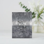 Capricorn Zodiac Sign in grunge nood style Briefkaart (Staand voorkant)