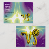 CAPRICORN ZODIAC SIGN JEWEL IN LICHTE WAVEN VISITEKAARTJE (Voorkant / Achterkant)