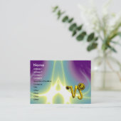 CAPRICORN ZODIAC SIGN JEWEL IN LICHTE WAVEN VISITEKAARTJE (Staand voorkant)