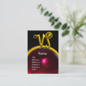 CAPRICORN ZODIAC SIGN JEWEL MONOGRAM, Red Ruby Visitekaartje (Staand voorkant)