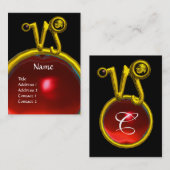 CAPRICORN ZODIAC SIGN JEWEL MONOGRAM, Red Ruby Visitekaartje (Voorkant / Achterkant)