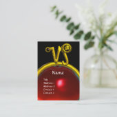 CAPRICORN ZODIAC SIGN JEWEL MONOGRAM, Red Ruby Visitekaartje (Staand voorkant)