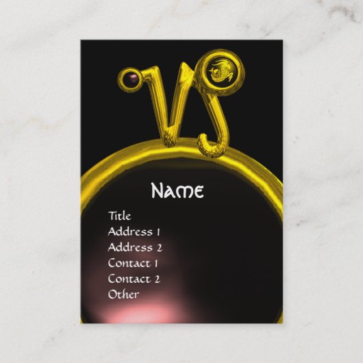 CAPRICORN ZODIAC SIGN JEWEL MONOGRAM VISITEKAARTJE (Voorkant)