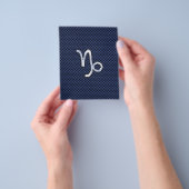 Capricorn Zodiac Sign navy blue koolstofvezel stij Flyer (Hand)