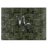Capricorn Zodiac Sign on Woodland Digital Camo Snijplank (Voorkant)