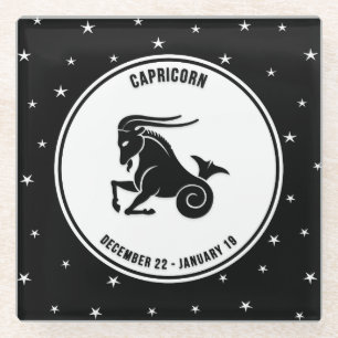 Capricorn Zodiac Sign., Onderzetter van zwart-wit