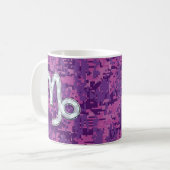 Capricorn Zodiac Sign Pink Digital Camouflage Koffiemok (Voorkant links)