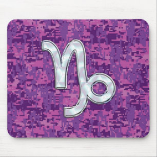 Capricorn Zodiac Sign Pink Digital Camouflage Muismat