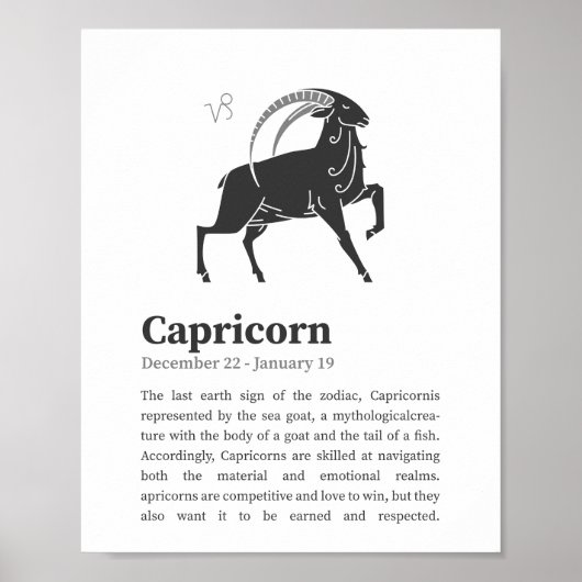 Capricorn Zodiac Sign poster (Voorkant)
