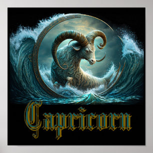 Capricorn Zodiac Sign Poster